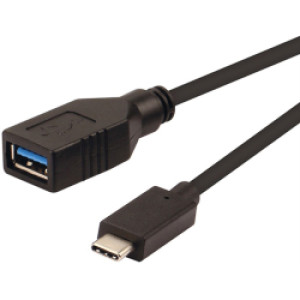 Roline USB3.2 Gen 1 kabel TIP A-C F/M, 0.15m, crni  / 11.02.9030